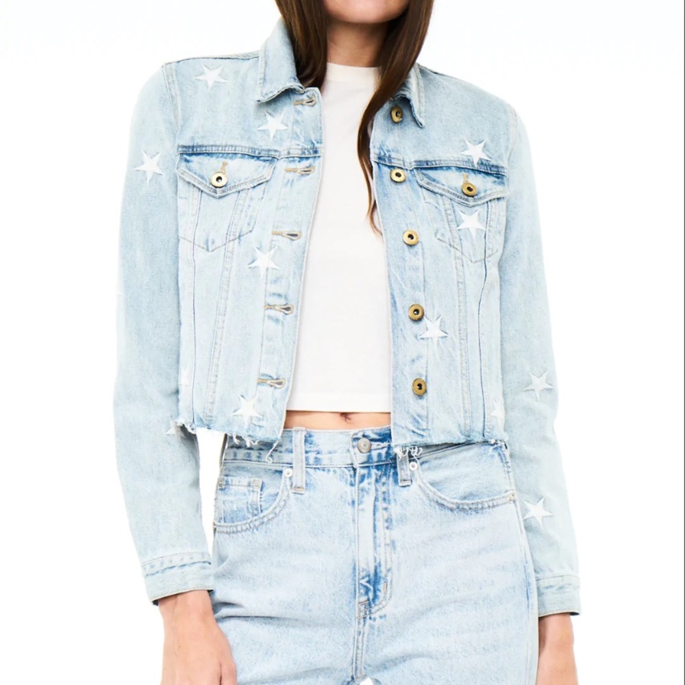 PISTOLA BRANDO STAR EMBROIDERY DENIM JACKET - ZODIAC (worn twice)